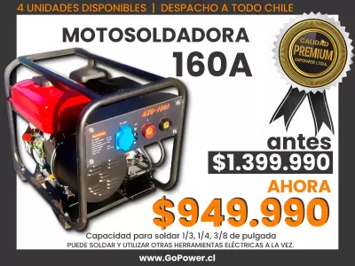 motosoldadora 160A - Go Power • Herramientas y Máquinas Industriales de Calidad.